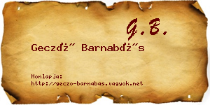 Gecző Barnabás névjegykártya