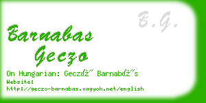 barnabas geczo business card